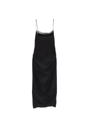 Magda Butrym lace-trim draped midi dress - Black