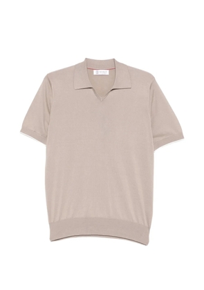 Brunello Cucinelli V-neck short-sleeve polo shirt - Neutrals