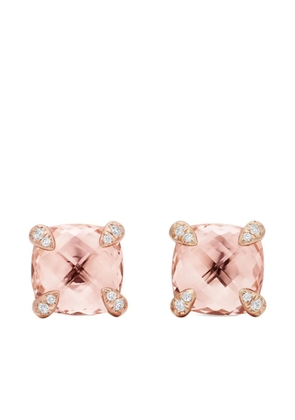 David Yurman 18kt rose gold Chatelaine morganite and diamond stud earrings (8mm) - Pink