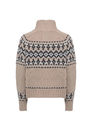 MC2 Saint Barth high-neck fair isle jumper - Neutrals