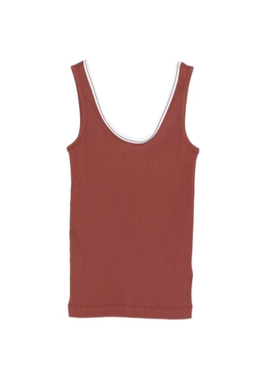 Brunello Cucinelli ribbed trim top - Red