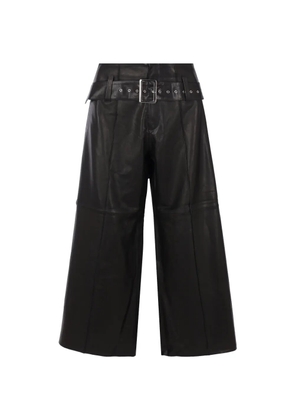 10 CORSO COMO leather wide-leg trousers - Black