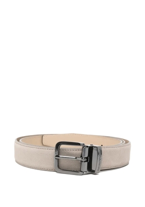 Emporio Armani logo buckle leather belt - Neutrals