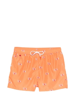 Kiton logo drawstring swim shorts - Orange