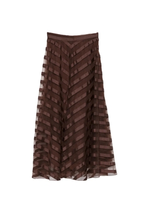 P.A.R.O.S.H. ribbon panel midi skirt - Brown