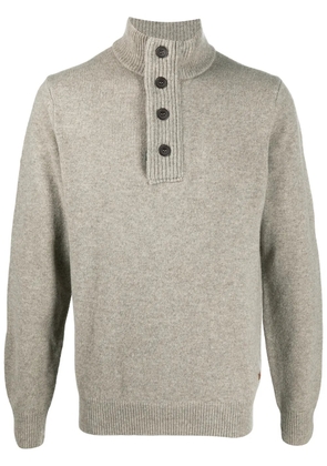 Barbour stand-up collar buttoned jumper - Neutrals