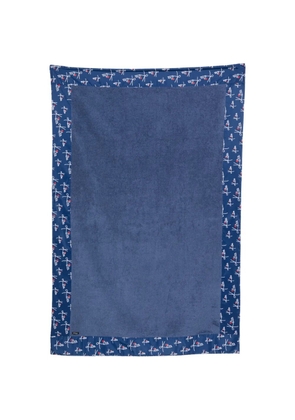 Kiton logo print beach towel - Blue