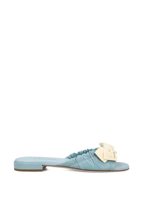 Prada bow ruffled sandals - Blue