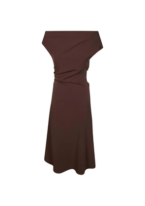 P.A.R.O.S.H. gathered midi dress - Brown