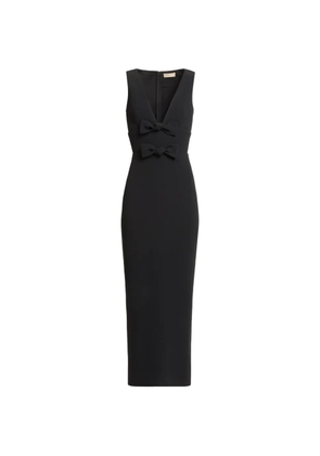 Elie Saab bow-detail V-neck midi dress - Black
