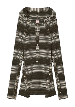 Miss Sixty hooded striped button top - Brown