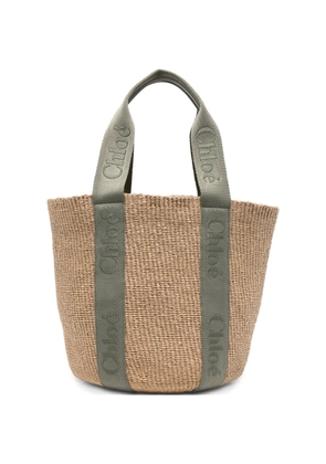 Chloé large logo-strap tote bag - Neutrals