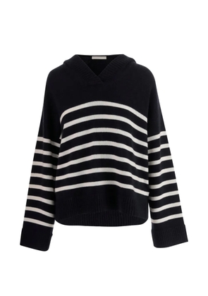 Allude striped hooded sweater - Blue
