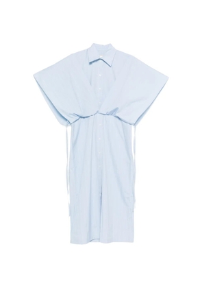 LITKOVSKA striped panelled midi shirt dress - Blue