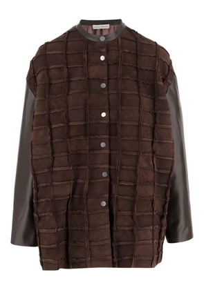 Niccolò Pasqualetti leather panelled jacket - Brown