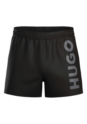 HUGO logo-print swim shorts - Black