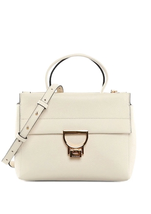 Coccinelle medium Arlettis gold-tone lock leather tote bag - White
