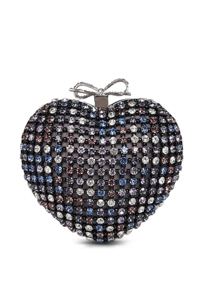 Self-Portrait crystal-embellished heart-shape mini bag - Black