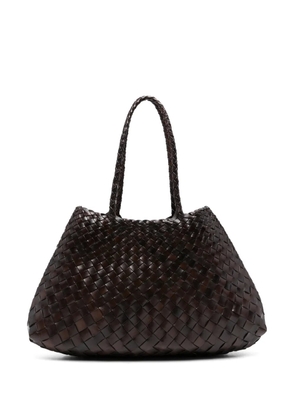 DRAGON DIFFUSION leather woven shoulder bag - Brown