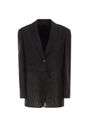 Brunello Cucinelli transparent-insert single-breasted blazer - Black
