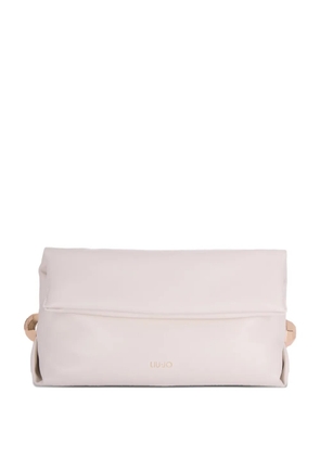 LIU JO pale hardware clutch bag - Neutrals