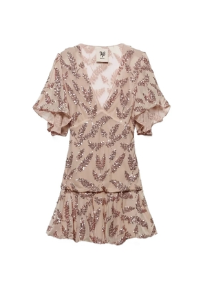 Aniye By Uma V-neck embellished mini dress - Pink