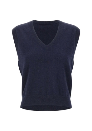 Not Shy ribbed V-neck top - Blue