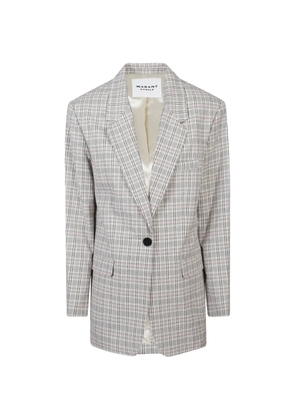 MARANT ÉTOILE checked buttoned jacket - Neutrals