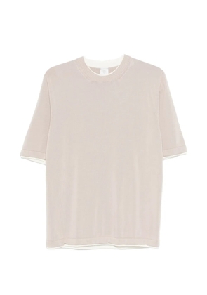 Eleventy round neck trim sweater - Neutrals