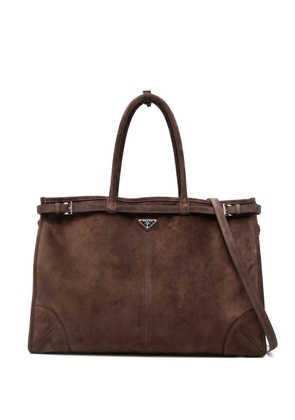 Prada buckle-strap holdall - Brown