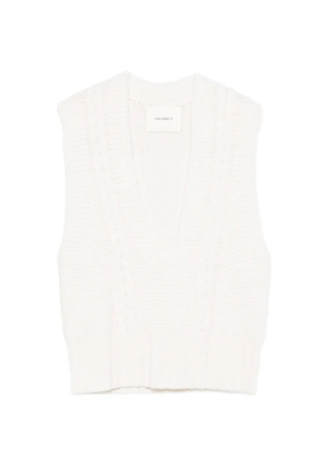 Lisa Yang Sallie cable-knit V-neck vest - White