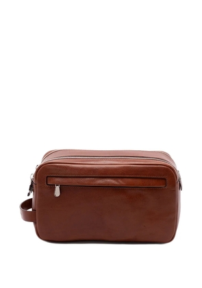Brunello Cucinelli leather wash bag - Brown