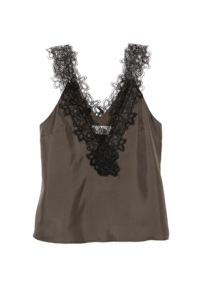 Róhe lace-embroidered vest - Brown