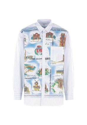 Comme des Garçons Homme striped graphic-print shirt - White
