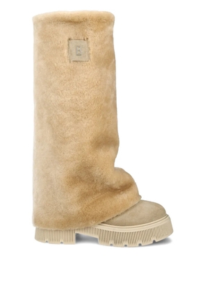 BOGNER shearling logo-detail boots - Neutrals