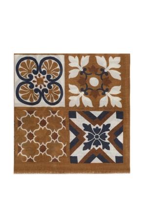 Altea tile-print scarf - Brown