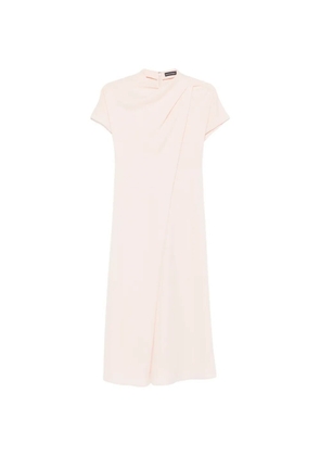 Emporio Armani draped short-sleeve midi dress - Pink