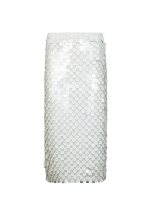 P.A.R.O.S.H. sequin midi skirt - White