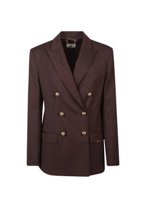 Elisabetta Franchi peaked-lapel double-breasted blazer - Brown