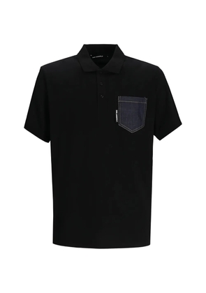 Karl Lagerfeld denim-pocket polo shirt - Black