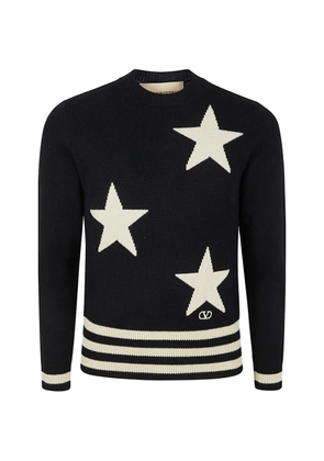 Valentino Garavani star striped cashmere sweater - Black