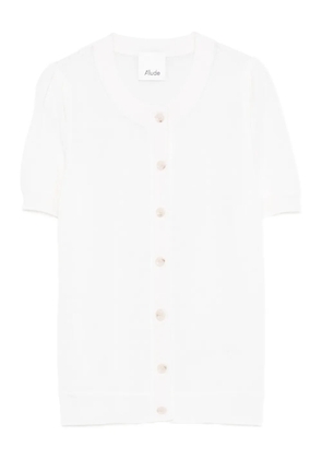 Allude button -fastening short-sleeve cardigan - White