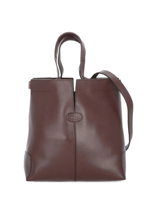 Tod's logo-plaque handle tote bag - Red