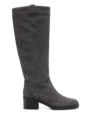 Doucal's suede 50mm block-heel boots - Grey