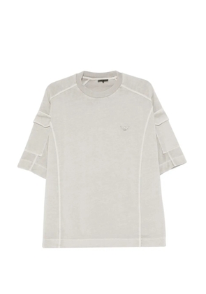 Emporio Armani crew-neck logo-embroidery T-shirt - Grey