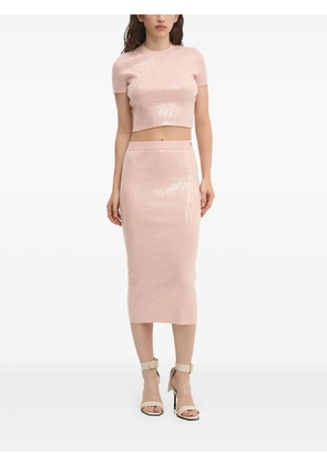 HUGO sequin-embellished knitted top - Pink