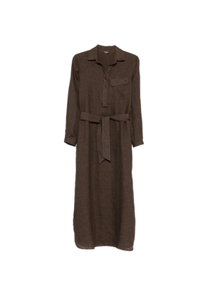 Emporio Armani belted shirt midi dress - Brown