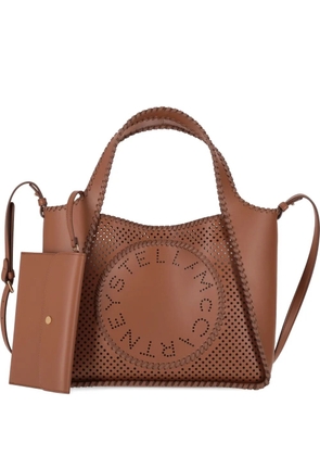 Stella McCartney perforated logo-detail cross body bag - Brown