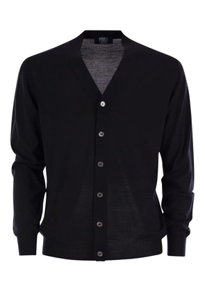 Fedeli V-neck buttoned cardigan - Blue