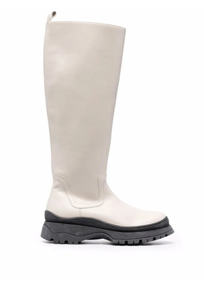 STAUD side zip leather boots - Neutrals